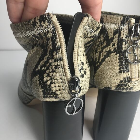 Franco Sarto Kortney Snake Print Booties Zip Block Heel 7.5 - Picture 7 of 10